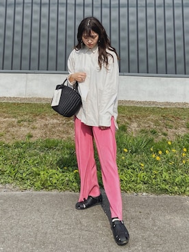 「ボーダーソックス」｜「アイテム（サンダル）」を使った、Miiさん（レディース・159cm）の春コーディネート