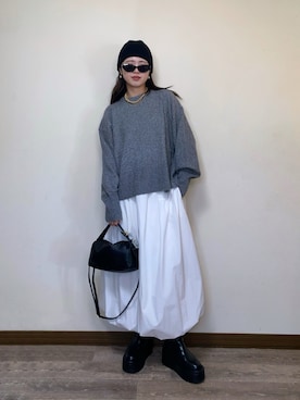 「アイテム（スカート）」を使った、Miiさん（レディース・159cm）の秋コーディネート