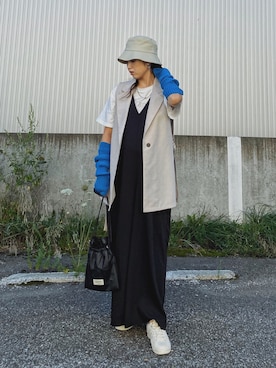 「ジレ」｜「アイテム（サロペット/オーバーオール）」を使った、Miiさん（レディース・159cm）の秋コーディネート