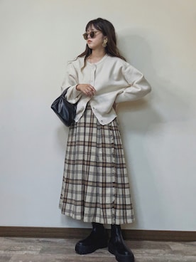 「bohmal（ボマール）のアイテム（バッグ）」を使った、Miiさん（レディース・159cm）の秋コーディネート