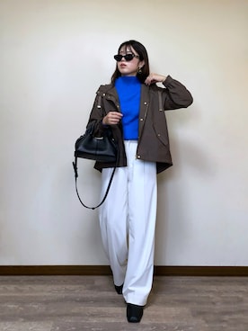 「ブルー」｜Miiさん（レディース・159cm）の秋コーディネート