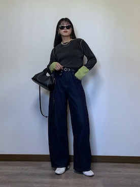「アイテム（サングラス）」を使った、Miiさん（レディース・159cm）の秋コーディネート