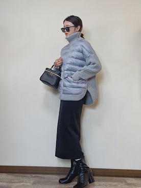 「sesenta（セセンタ）の【sesenta】足袋（タビ）ショートブーツ（7cmヒール）（ブーツ）」を使った、Miiさん（レディース・159cm）の冬コーディネート