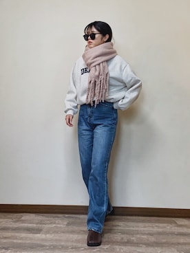 「CLEA（クレア）のアイテム（スウェット）」を使った、Miiさん（レディース・159cm）の冬コーディネート