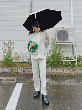 「ECRIRE（エクリール）のアイテム（セットアップ）」を使った、Miiさん（レディース・159cm）の夏コーディネート