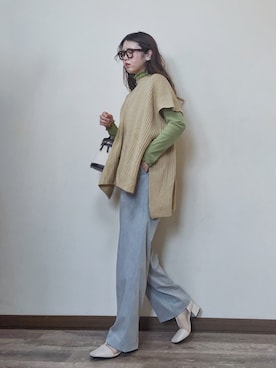 「L.H.P（エルエイチピー）のアイテム（ベスト）」を使った、Miiさん（レディース・159cm）の春コーディネート