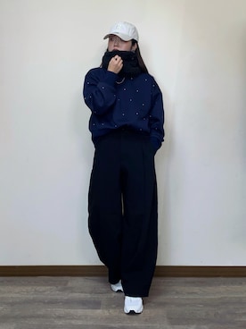 「アイテム（ネックウォーマー/スヌード）」を使った、Miiさん（レディース・159cm）の冬コーディネート