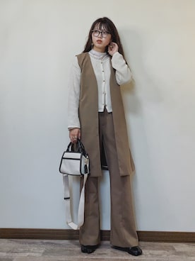 「sesenta（セセンタ）の【sesenta】足袋（タビ）ショートブーツ（7cmヒール）（ブーツ）」を使った、Miiさん（レディース・159cm）の秋コーディネート