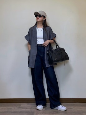 「アイテム（イヤリング）」を使った、Miiさん（レディース・159cm）の夏コーディネート