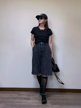 「アイテム（イヤリング、シルバー系）」を使った、Miiさん（レディース・159cm）の夏コーディネート