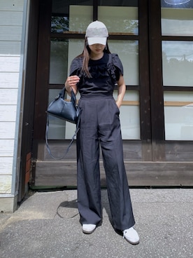 「アイテム（オールインワン・サロペット）」を使った、Miiさん（レディース・159cm）の夏コーディネート
