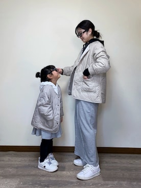 「アイテム（パーカー）」を使った、Miiさん（レディース・159cm）の冬コーディネート