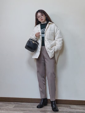 「sesenta（セセンタ）の【sesenta】足袋（タビ）ショートブーツ（7cmヒール）（ブーツ）」を使った、Miiさん（レディース・159cm）の冬コーディネート