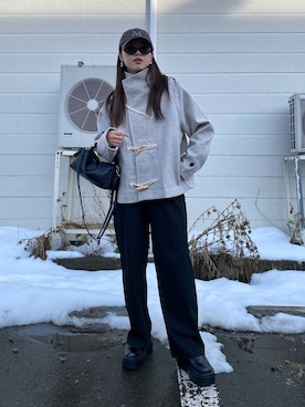 「アイテム（ダッフルコート）」を使った、Miiさん（レディース・159cm）の秋コーディネート