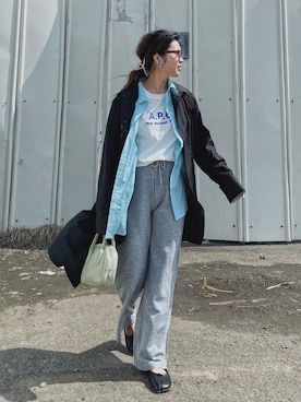 「L.H.P（エルエイチピー）のアイテム（スウェットパンツ）」を使った、Miiさん（レディース・159cm）の春コーディネート