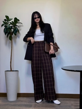 「アイテム（テーラードジャケット）」を使った、Miiさん（レディース・159cm）の秋コーディネート