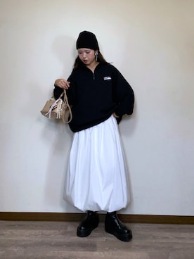 「アイテム（イヤリング）」を使った、Miiさん（レディース・159cm）の秋コーディネート