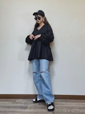 「CLEA（クレア）のアイテム（帽子）」を使った、Miiさん（レディース・159cm）の春コーディネート