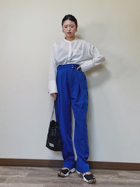 「L.H.P（エルエイチピー）のアイテム（スラックス）」を使った、Miiさん（レディース・159cm）の春コーディネート