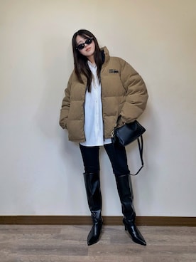 「アイテム（ダウンジャケット/コート）」を使った、Miiさん（レディース・159cm）の秋コーディネート