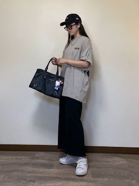 「アイテム（ボストンバッグ）」を使った、Miiさん（レディース・159cm）の夏コーディネート