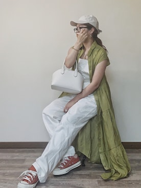 「EDWIN（エドウィン）のアイテム（オールインワン・サロペット）」を使った、Miiさん（レディース・159cm）の夏コーディネート