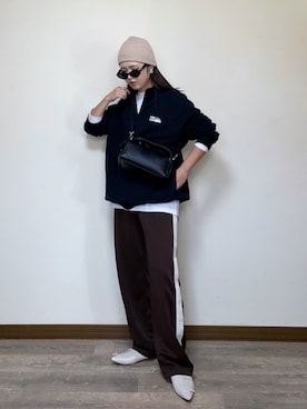 「トラックパンツ」｜Miiさん（レディース・159cm）の秋コーディネート