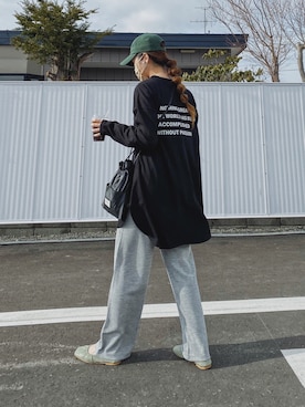 「L.H.P（エルエイチピー）のアイテム（スウェットパンツ）」を使った、Miiさん（レディース・159cm）の春コーディネート