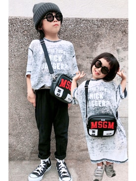 「MSGM（エムエスジーエム）のアイテム（バッグ）」を使った、ぽんさん（キッズ・130cm）の夏コーディネート