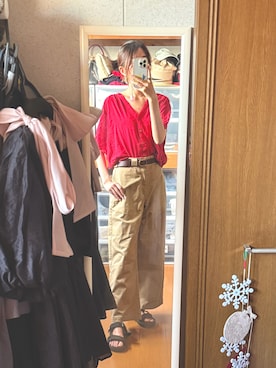 「JEANASIS（ジーナシス）のアイテム（パンツ）」を使った、くろねこさん（レディース・162cm）の夏コーディネート