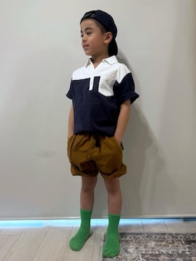 「アイテム（ポロシャツ）」を使った、caoriさん（キッズ・125cm）の夏コーディネート