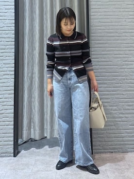 「THE SHOP TK （ザ ショップ ティーケー ）のスウェードローファー（その他シューズ、ブラック系）」を使った、caoriさん（レディース）の冬コーディネート