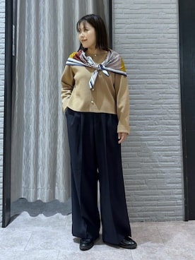 「THE SHOP TK （ザ ショップ ティーケー ）のスウェードローファー（その他シューズ、ブラック系）」を使った、caoriさん（レディース）の冬コーディネート