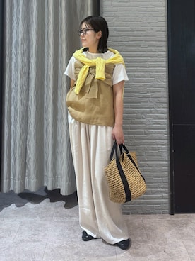 「GRASS WATER（グラスウォーター）の◆ポンチョ風ジップパーカ（パーカー、グレー系）」を使った、caoriさん（レディース）の春コーディネート