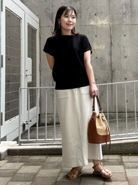 「THE SHOP TK （ザ ショップ ティーケー ）のアイテム（スカート）」を使った、caoriさん（レディース・154cm）の春コーディネート