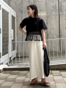 「THE SHOP TK （ザ ショップ ティーケー ）のアイテム（トートバッグ）」を使った、caoriさん（レディース・154cm）の春コーディネート