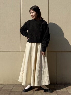 「THE SHOP TK （ザ ショップ ティーケー ）のアイテム（ニット/セーター）」を使った、caoriさん（レディース・154cm）の春コーディネート