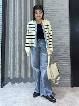 「THE SHOP TK （ザ ショップ ティーケー ）のスウェードローファー（その他シューズ、ブラック系）」を使った、caoriさん（レディース）の春コーディネート