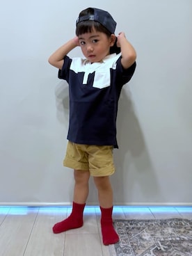「アイテム（ポロシャツ）」を使った、caoriさん（キッズ・97cm）の夏コーディネート