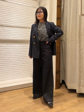 「THE SHOP TK （ザ ショップ ティーケー ）のアイテム（デニムパンツ）」を使った、caoriさん（レディース・154cm）の冬コーディネート