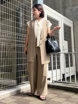「THE SHOP TK （ザ ショップ ティーケー ）のアイテム（ベスト）」を使った、caoriさん（レディース・154cm）の夏コーディネート
