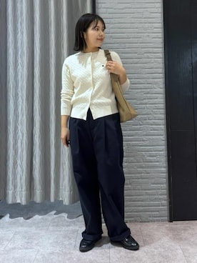 「THE SHOP TK （ザ ショップ ティーケー ）のスウェードローファー（その他シューズ、ブラック系）」を使った、caoriさん（レディース）の冬コーディネート