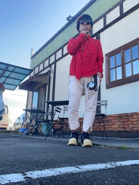 「アイテム（レッグウェア）」を使った、mottsuさん（メンズ・169cm）の秋コーディネート