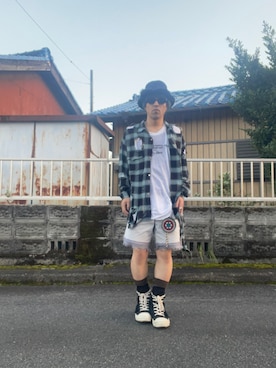 「いいね、save、フォローお願いします🤑」｜「アイテム（ハット）」を使った、mottsuさん（メンズ・169cm）の秋コーディネート