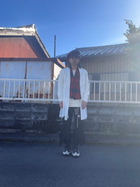 「アイテム（ハンチング/ベレー帽）」を使った、mottsuさん（メンズ・169cm）の冬コーディネート