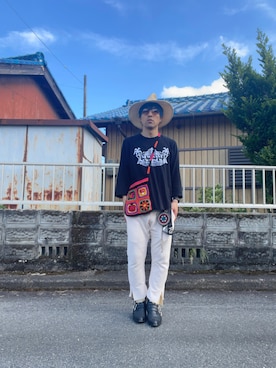 「アイテム（コインケース）」を使った、mottsuさん（メンズ・169cm）の夏コーディネート