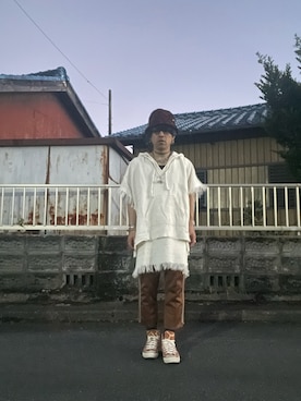 「アイテム（チョーカー）」を使った、mottsuさん（メンズ・169cm）の秋コーディネート