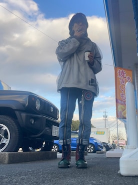 「アイテム（コインケース）」を使った、mottsuさん（メンズ・169cm）の冬コーディネート