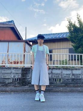 「アイテム（オールインワン・サロペット）」を使った、mottsuさん（メンズ・169cm）の夏コーディネート