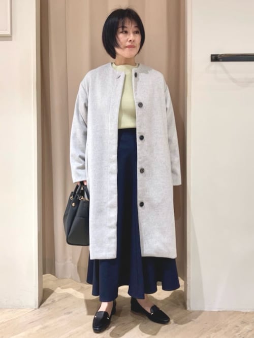 セール】ノーカラーオーバーサイズケープロングコート（ノー